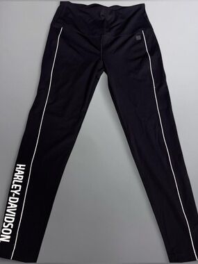 Black Harley Davidson leggings with white logo